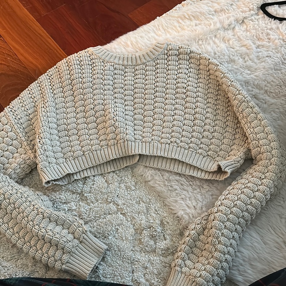 Cropped Knit open back sweater
